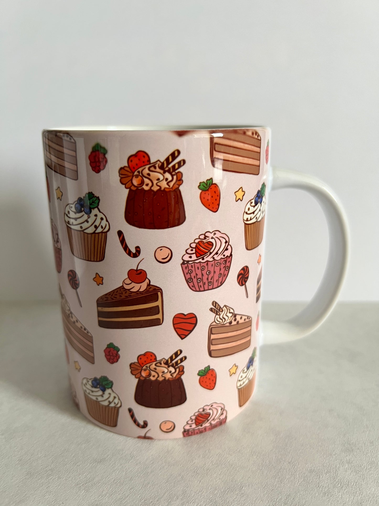 Mug 15oz White Ceramic - Assorted Sweeties Bakery - Cupcakes and Cakes