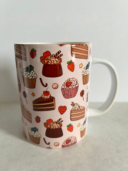 Mug 15oz White Ceramic - Assorted Sweeties Bakery - Cupcakes and Cakes