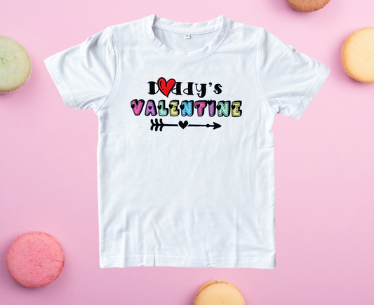 Daddy's Valentine Colorful Bright Fun Letter (Horizontal Design) - Toddler, Youth, Child Shirt