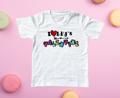 Daddy's Valentine Colorful Bright Fun Letter (Scrambled Design) - Toddler, Youth, Child Shirt