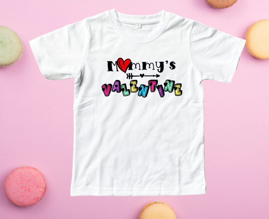 Mommy's Valentine Colorful Bright Fun Letter (Scrambled Design) - Toddler, Youth, Child Shirt