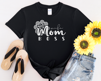 Wife Mom Boss, Mother, Positive Vibes, Empower, Hmong Inspired Design #2 - Women, Unisex Shirt