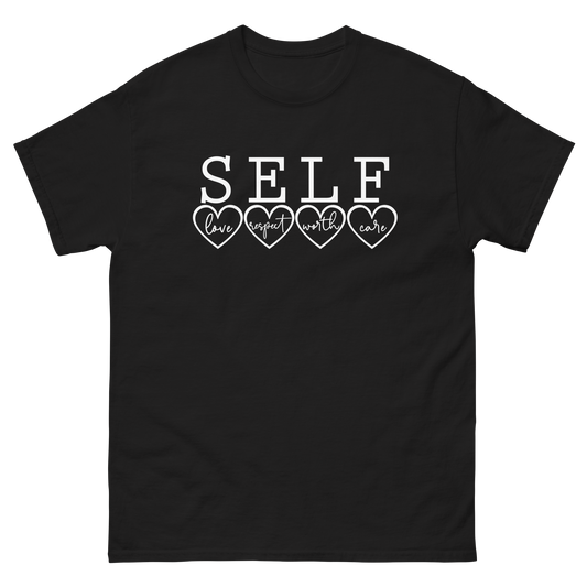 Adult Shirt - SELF Love Hearts (WHITE Design)