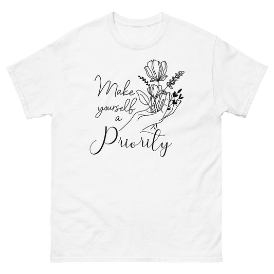 Adult Shirt - Make Yourself a Priority - Flower Hand