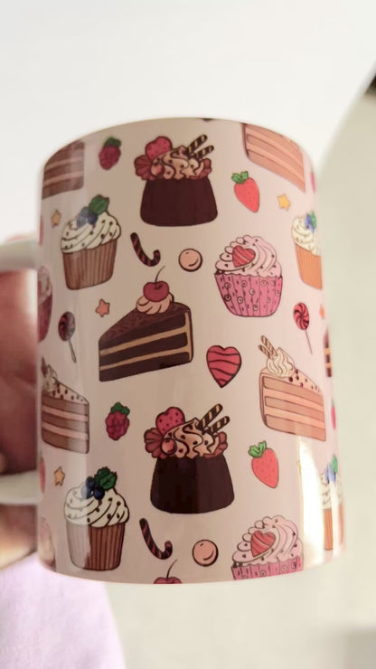 Mug 15oz White Ceramic - Assorted Sweeties Bakery - Cupcakes and Cakes