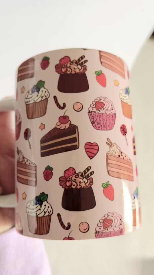 Mug 15oz White Ceramic - Assorted Sweeties Bakery - Cupcakes and Cakes